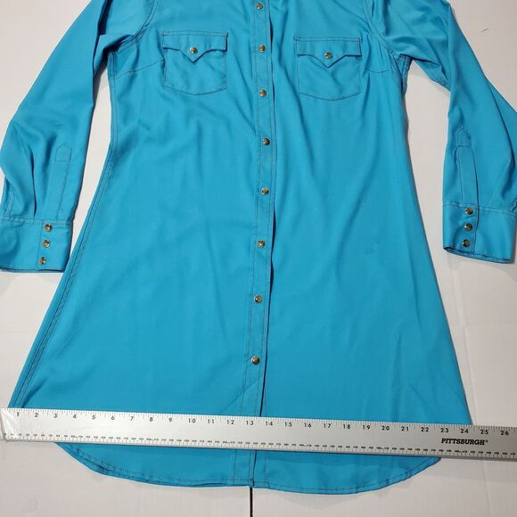 Cowgirl Justice Shirt Midi Dress Western Style Size L - Picture 11 of 16
